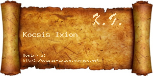 Kocsis Ixion névjegykártya